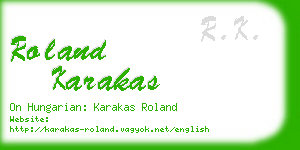 roland karakas business card